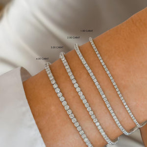 5.00 TCW Round Cut Moissanite Tennis Bracelet, 14K White Gold