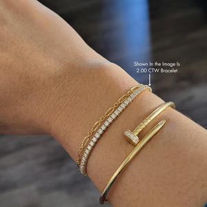 5.00 TCW Round Cut Moissanite Tennis Bracelet, 14K White Gold