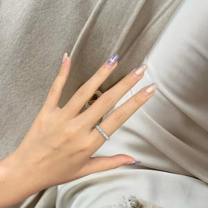 Round Brilliant Lab Diamond Half Eternity Wedding Band