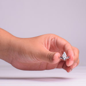 Marquise Cut Lab Diamond Solitaire Engagement Ring