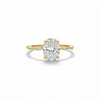 POPULAR STYLE F Color VS1 Clarity IGI Certified Oval Cut Lab Grown Diamond Thin Dainty Solitaire Engagement Ring, Side Rounds 14k Gold