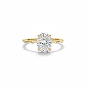Oval Lab Grown Diamond Engagement Ring, 14K Gold