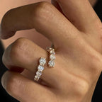 Open Wedding Ring for Engagement Ring Lab Grown Diamond Ring Stackable Open Gap Ring for Main Ring Wedding Matching Band Diamond Engagement