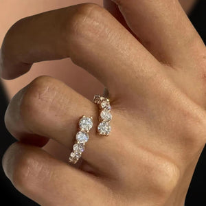 Open Gap Lab Diamond Wedding Ring, Stackable Matching Band