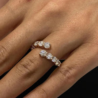Open Gap Lab Diamond Wedding Ring, Stackable Matching Band