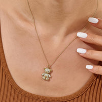 Round Moissanite Teddy Necklace