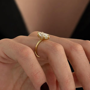 Marquise Lab Diamond Solitaire Engagement Ring
