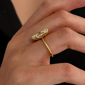 Marquise Lab Diamond Solitaire Engagement Ring