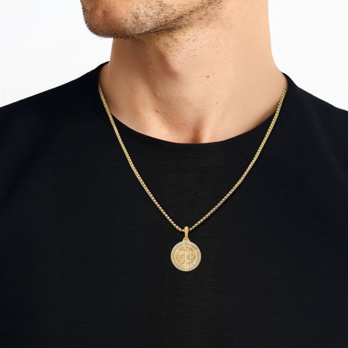 Men's St. Christopher Lab Diamond Pendant