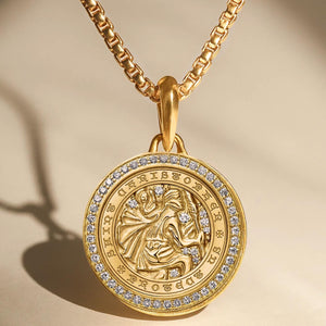 Men's St. Christopher Lab Diamond Pendant