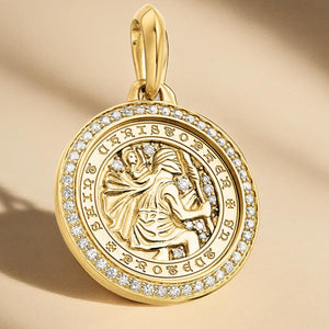 14K Gold St. Christopher Pendant for Men