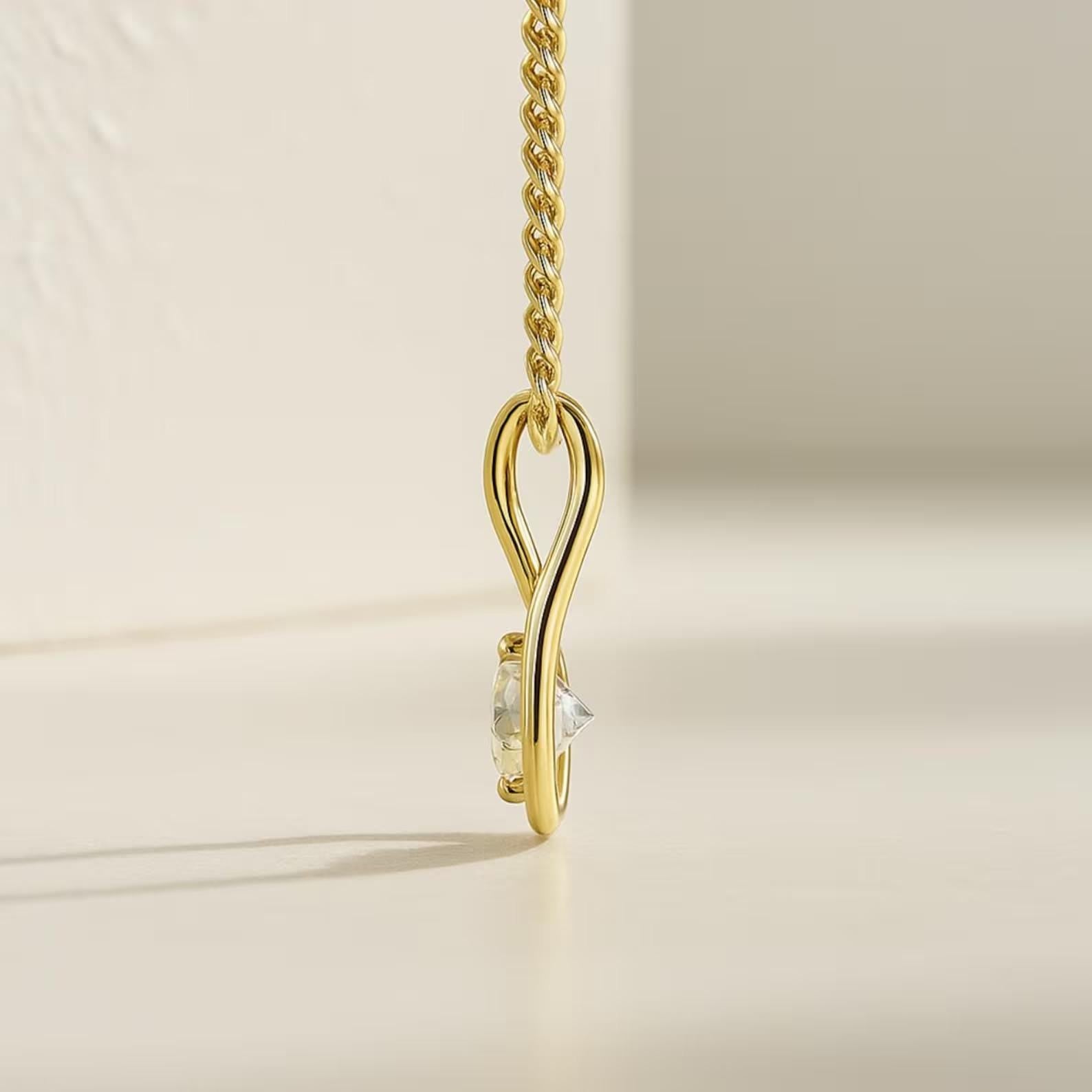 Round Cut Lab Diamond Solitaire Pendant