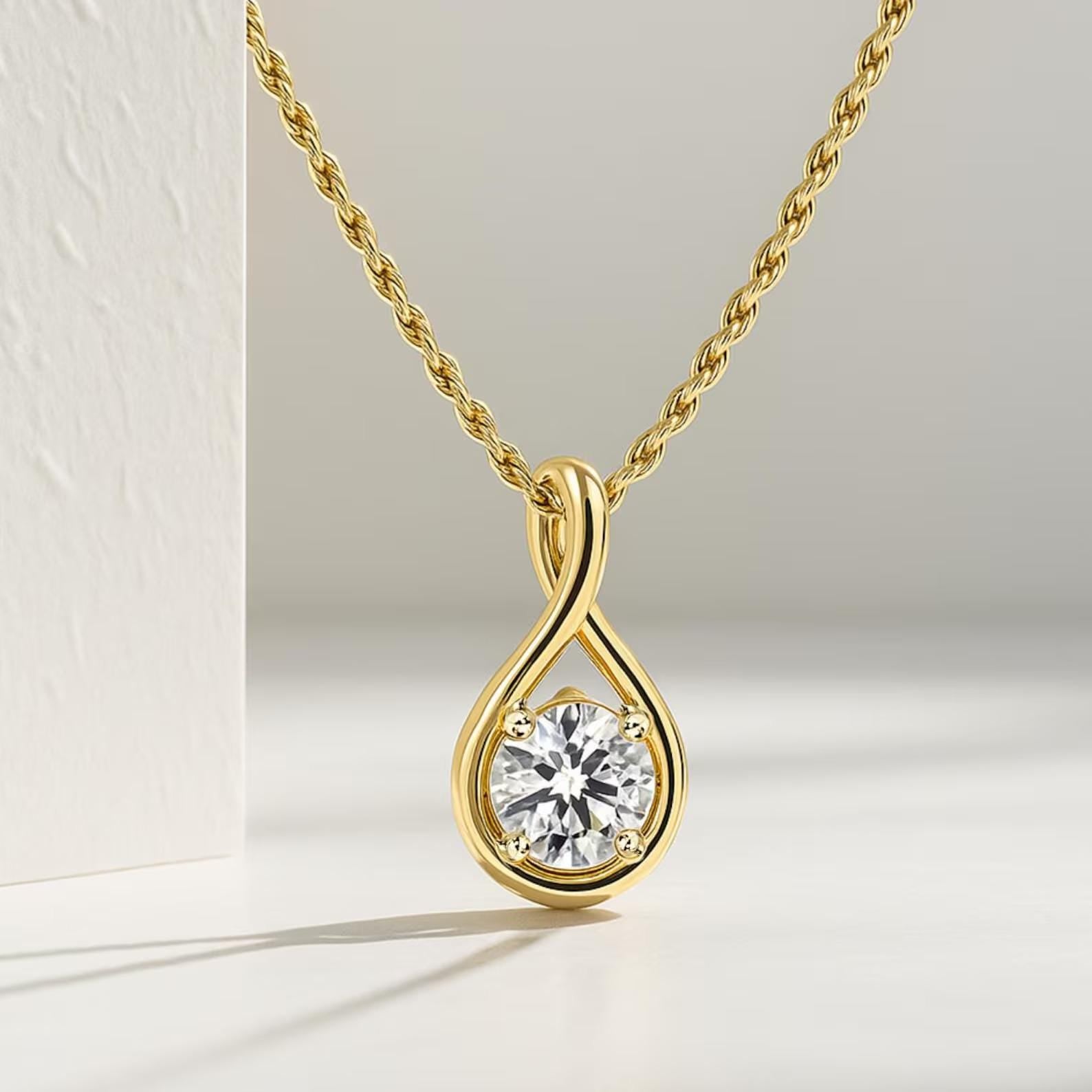 Round Cut Lab Diamond Solitaire Pendant