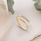 Crossover Lab Diamond Band/ Round Cut Diamond Engagement Ring/ Criss Cross Wedding Band/ 14K Solid Yellow Gold Diamond Band
