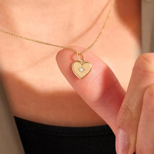 Heart Pendant Round Diamond Necklace
