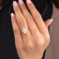 Oval Lab Grown Diamond Engagement Ring, 14K Gold