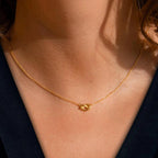 Solid Gold Knot Necklace, Promise Necklace, Charm Necklace, Love Necklace, Dainty Chain Choker, 14k Solid Gold, Anniversary Gift. Jenna