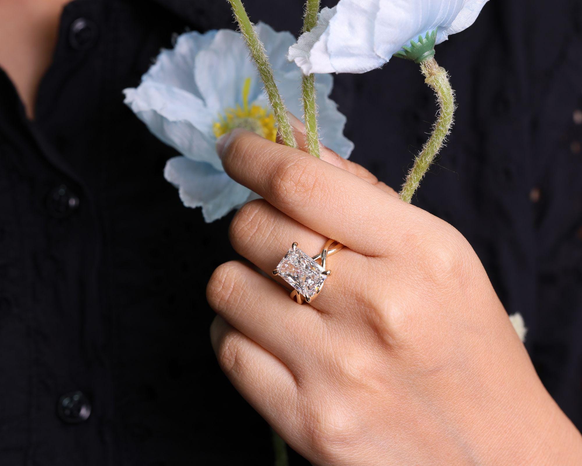 6 CT Radiant Cut Lab Grown Diamond Ring