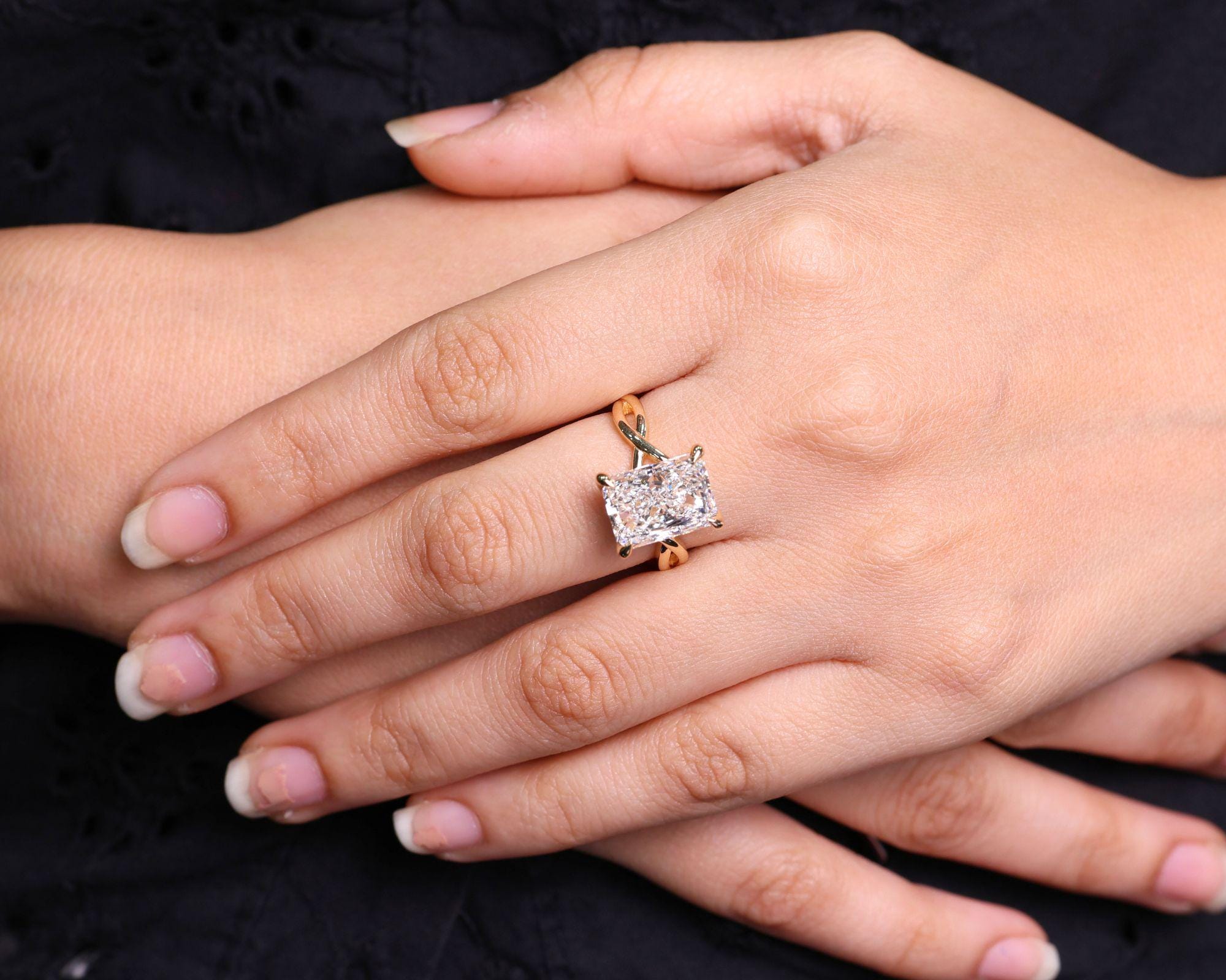 6 CT Radiant Cut Lab Grown Diamond Ring