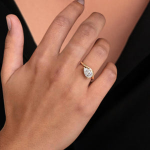 3 Ct Pear Shape Lab Diamond Engagement Ring