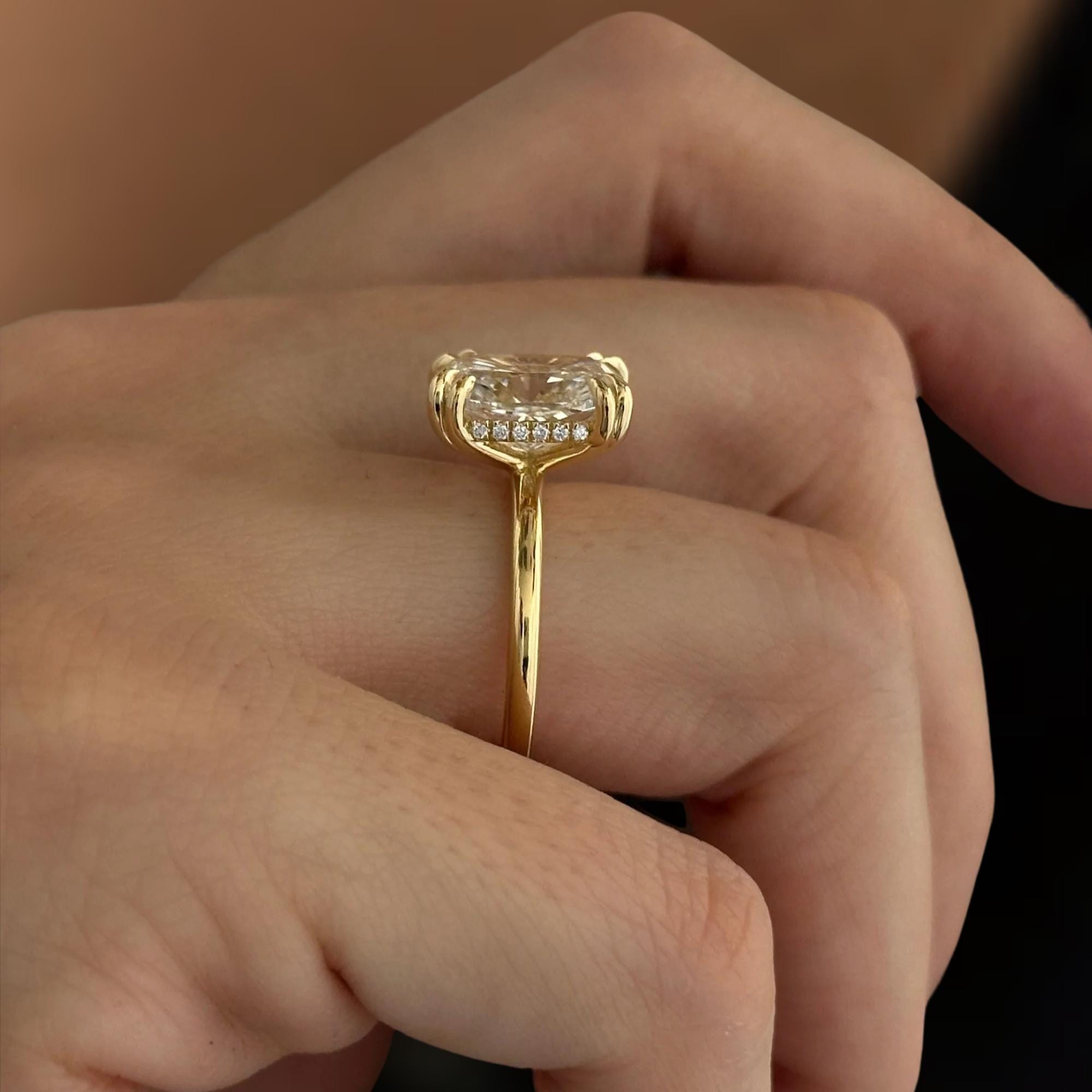 Cushion Cut Lab Diamond Engagement Ring, IGI Certified