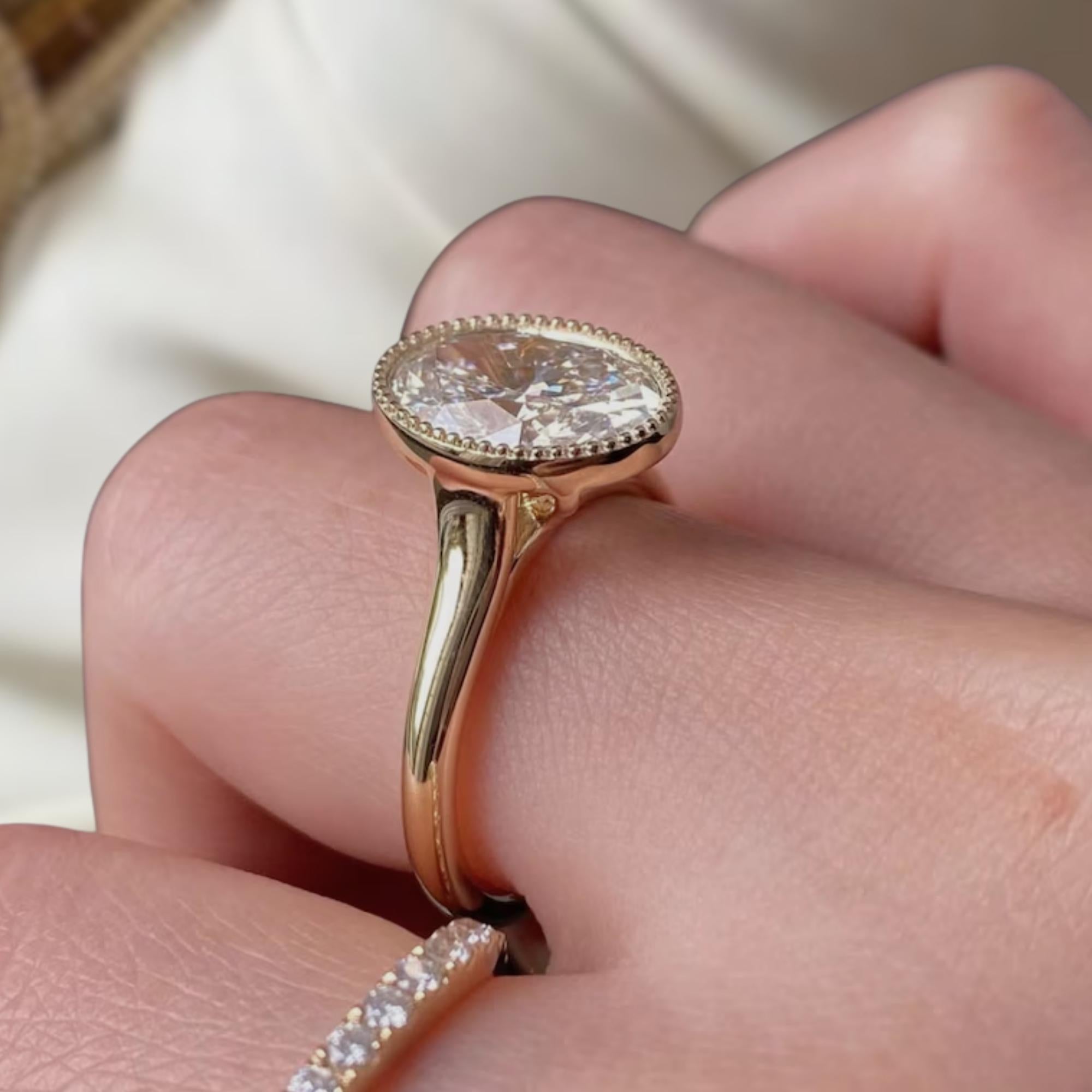 Elongated Oval Diamond Engagement Ring
