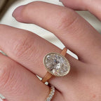 Bezel Set 2 Ct Oval Cut Diamond Engagement Ring, Oval Cut Ring, Elongated Oval, Diamond Engagement Ring, Ice Crushed Oval