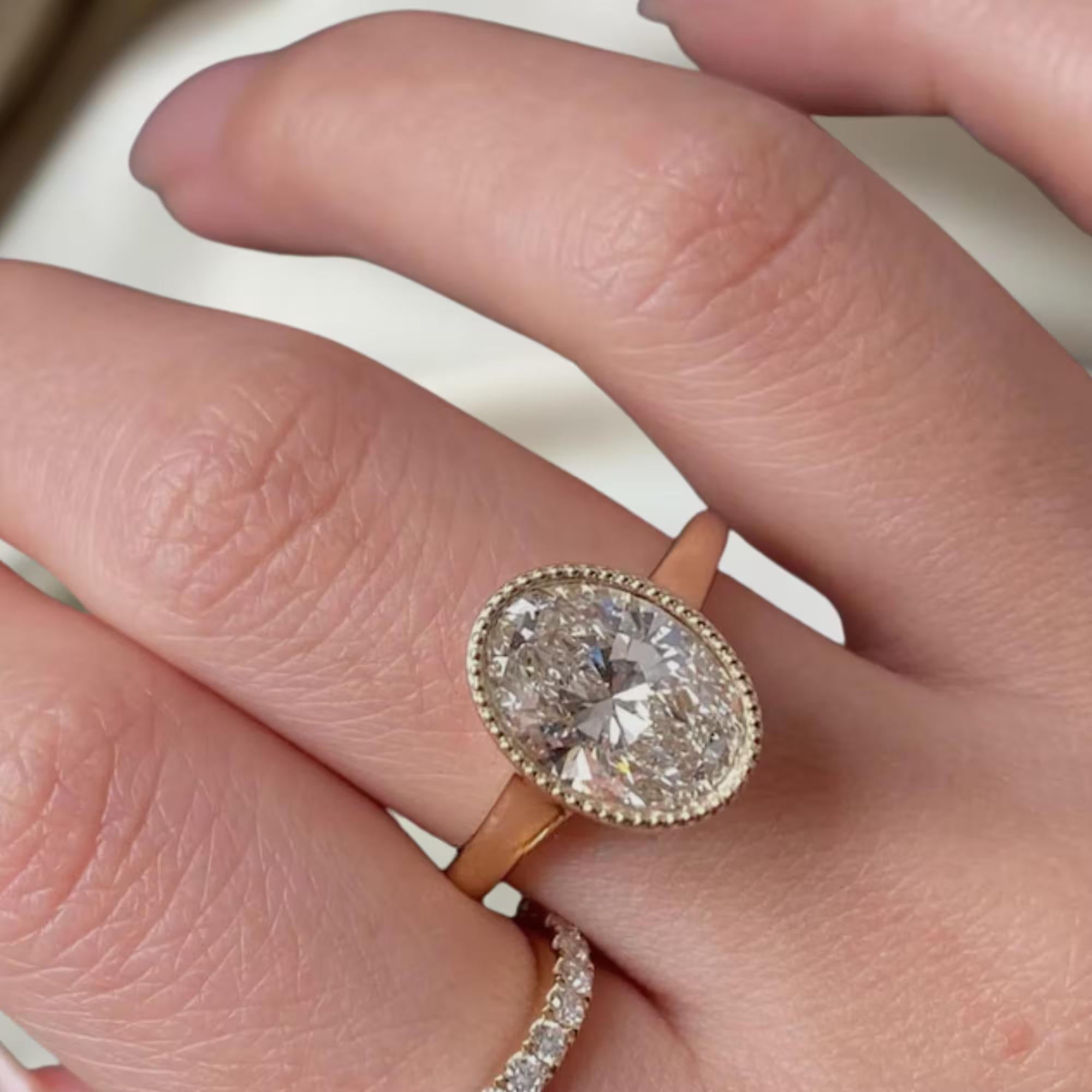 Elongated Oval Diamond Engagement Ring