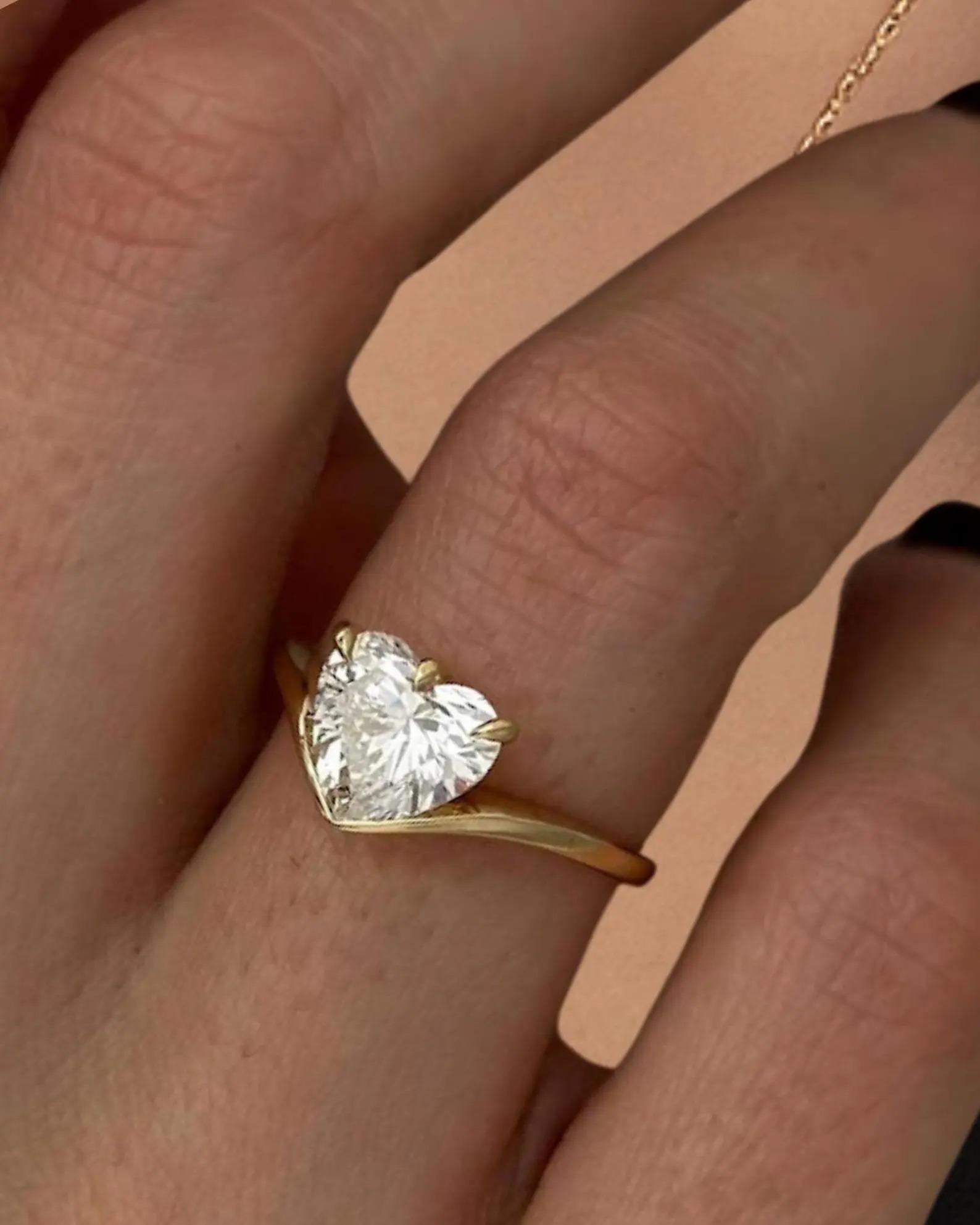 2 Ct Heart Shape Lab Diamond Solitaire Engagement Ring