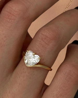 2 Ct Heart Shape Lab Diamond Solitaire Engagement Ring