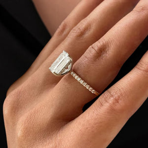 Emerald Cut Lab Grown Diamond Engagement Ring