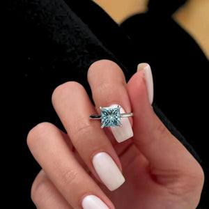 Fancy Vivid Blue Lab Diamond Engagement Ring