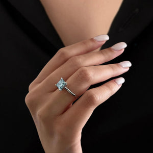 Fancy Vivid Blue Lab Diamond Engagement Ring