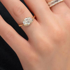 Oval Brilliant Lab Diamond Solitaire Engagement Ring