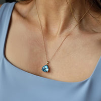 London Blue Topaz Pendant Necklace, 14K Gold