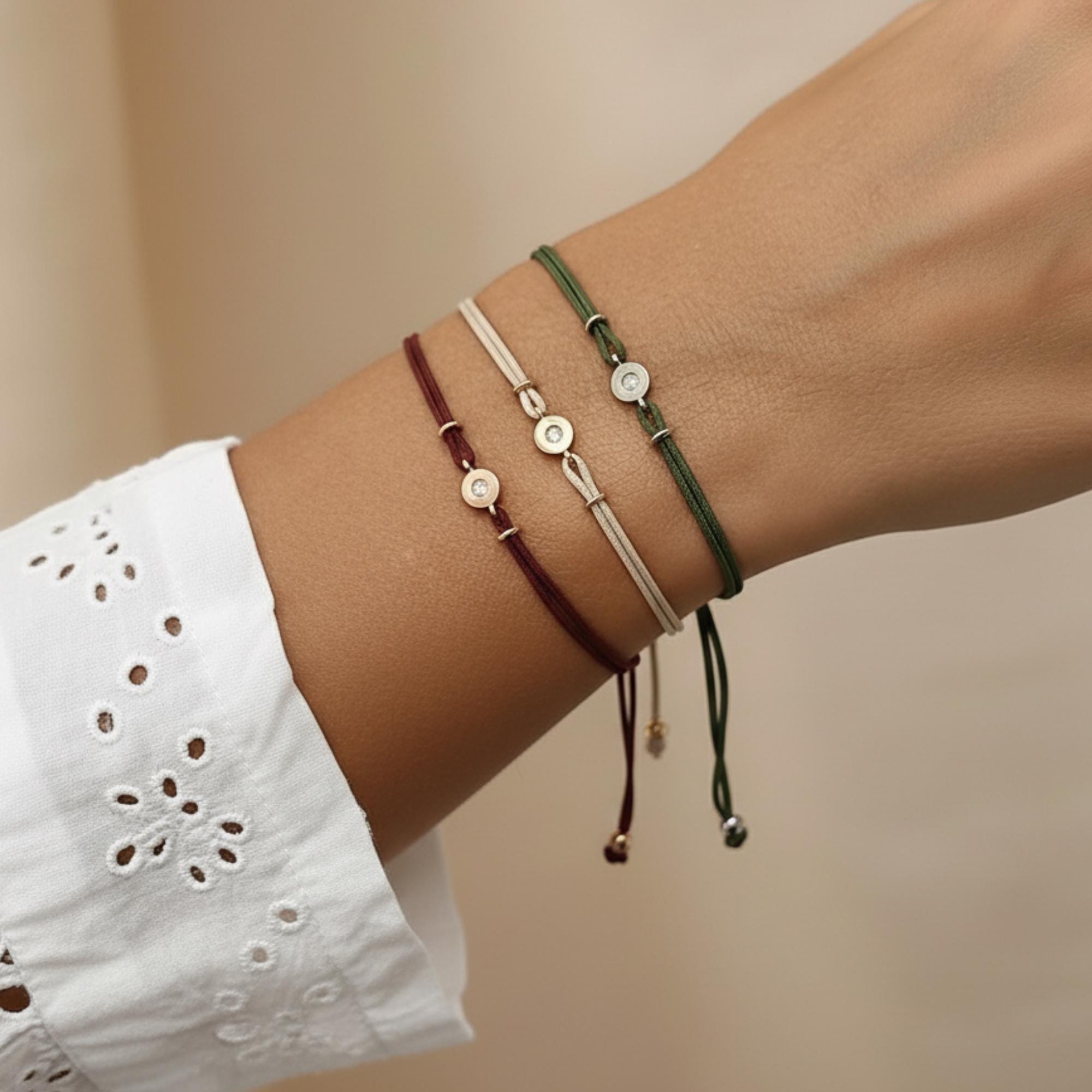 14K Gold Lab Grown Diamond Thread Bracelet
