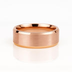6mm Matte Gold Band - BEVELED / FLAT / Comfort Fit / 10k 14k 18k Women's Men's Wedding Bands / Yellow Gold, White Gold, Rose Gold Ring