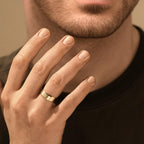 6mm Matte Gold Band - BEVELED / FLAT / Comfort Fit / 10k 14k 18k Women's Men's Wedding Bands / Yellow Gold, White Gold, Rose Gold Ring