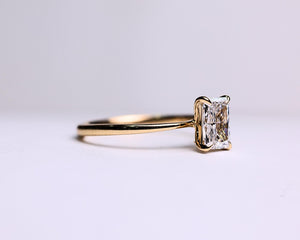 1 Ct Elongated Radiant Lab Diamond Engagement Ring