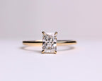 Radiant Cut 1 carat F Color VS1 Clarity IGI Certified Elongated Radiant Cut Lab Grown Diamond Solitaire Engagement Ring 14k Gold