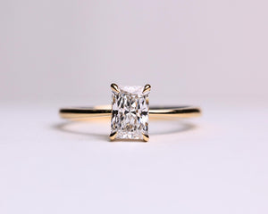1 Ct Elongated Radiant Lab Diamond Engagement Ring