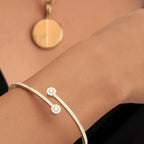 1.51 Ct Diamond Bangle, 14K Gold Lab Grown Diamond Bangle, Open Cuff Bangle