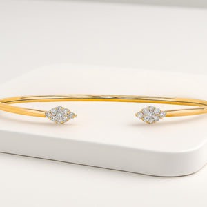 Pear Shape Lab Grown Diamond Open Cuff Bangle