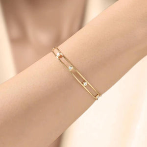 0.40 Ct Lab Grown Diamond Open Cuff Bangle