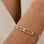 0.40 Ct Diamond Bangle, 14K Gold Lab Grown Diamond Bangle, Open Cuff Bangle