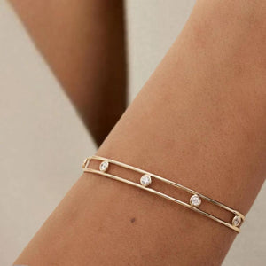 0.40 Ct Lab Grown Diamond Open Cuff Bangle