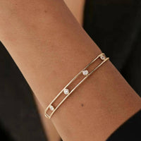 0.40 Ct Lab Grown Diamond Open Cuff Bangle