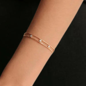 0.40 Ct Lab Grown Diamond Open Cuff Bangle