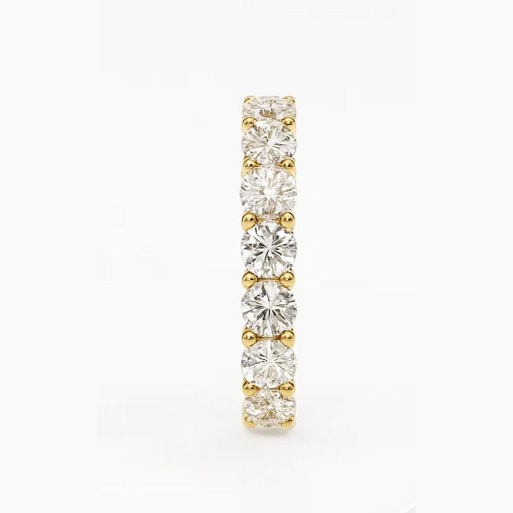 3.25 CT Lab Grown Round Diamond Wedding Band, Lab Created Diamond Wedding Ring, Diamond Anniversary Stacking Ring White Yellow Rose 14k Gold