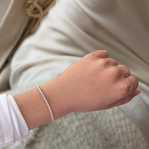 5.00 TCW Round Cut Moissanite Tennis Bracelet, 14K White Gold
